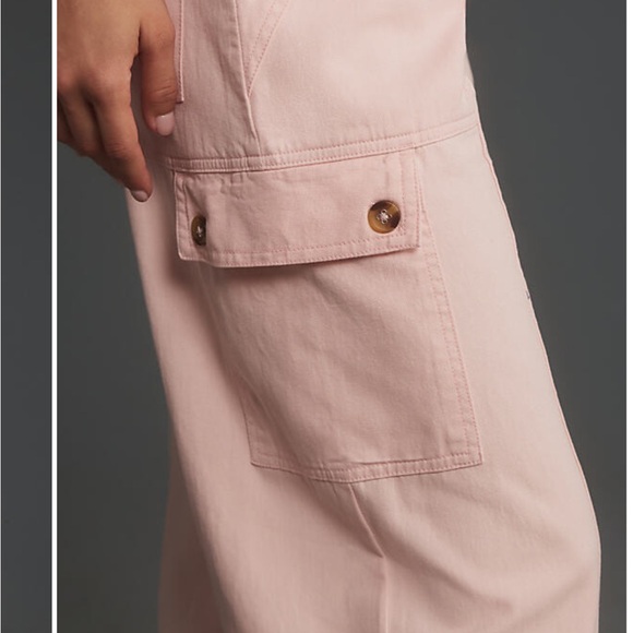 By Anthropologie The Carson Utility Barrel Pants in Pink - Picture 3 of 12